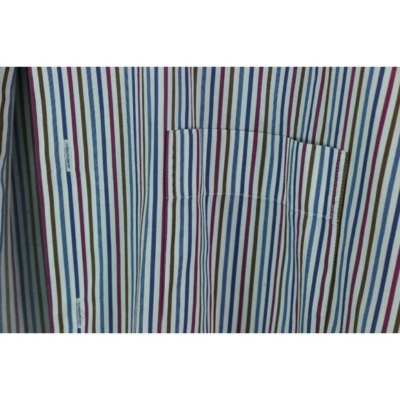 PETER MILLAR MENS MULTI COLOR STRIPED LONG SLEEVE BUTTON DOWN COLLARED SHIRT M - Picture 7 of 10